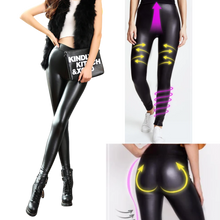 Load image into Gallery viewer, Pantalones de cintura alta de piel sintética - Ozerty