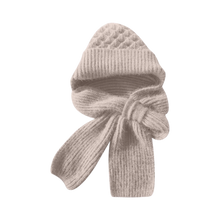 Load image into Gallery viewer, Gorro y bufanda de punto 2 en 1, con protección auditiva y material cortaviento
-Beige - Ozerty