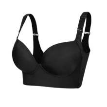 Load image into Gallery viewer, Sujetador moldeador con soporte lateral y tirantes anchos

 -Negro - Ozerty
