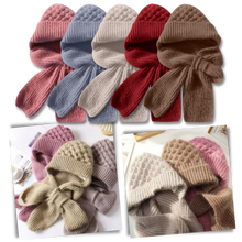 Load image into Gallery viewer, Gorro y bufanda de punto 2 en 1, con protección auditiva y material cortaviento

 - Ozerty
