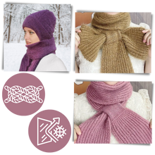 Load image into Gallery viewer, Gorro y bufanda de punto 2 en 1, con protección auditiva y material cortaviento

 - Ozerty
